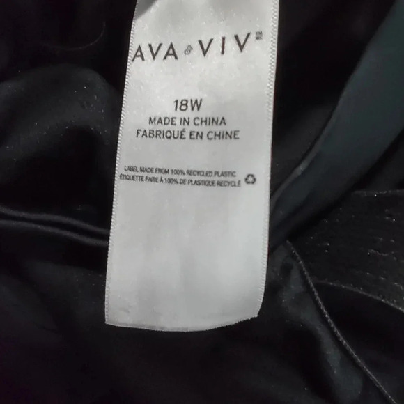 Ava & Viv black one piece swimsuit 18w  rouched waist summer beach slimming - Picture 5 of 6